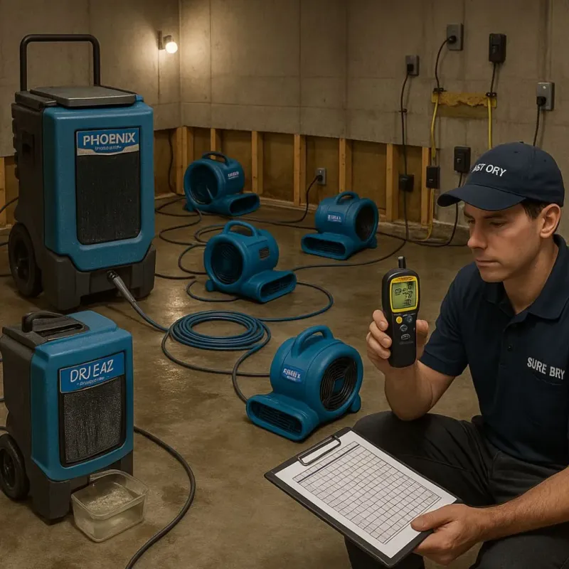 Structural Drying and Dehumidification process in Philadelphia, PA
